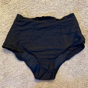 For love and Lemons, large black swim bottoms, high waisted